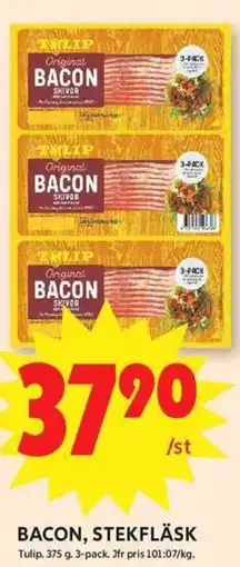 ICA Maxi Bacon, stekfläsk erbjuda
