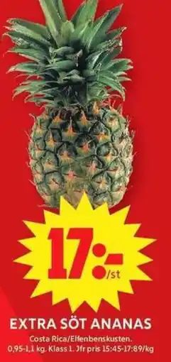 ICA Maxi Extra söt ananas erbjuda