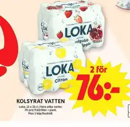 ICA Maxi Kolsyrat vatten erbjuda