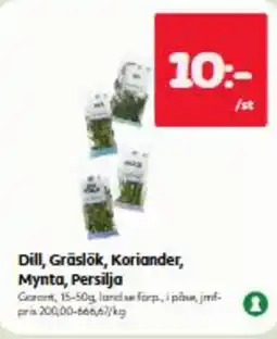 Hemköp Dill, Gräslök, Koriander, Mynta, Persilja erbjuda