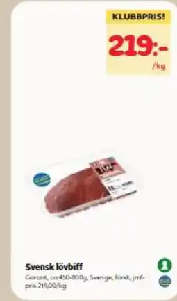 Hemköp Svensk lövbiff erbjuda
