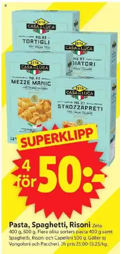 ICA Supermarket Pasta, Spaghetti, Risoni erbjuda