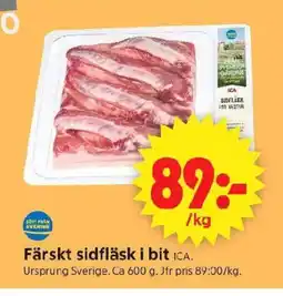 ICA Supermarket Färskt sidfläsk i bit ICA. erbjuda