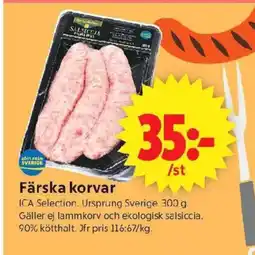 ICA Supermarket Färska korvar erbjuda