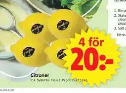 ICA Supermarket Citroner erbjuda