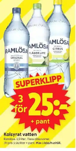 ICA Supermarket Kolsyrat vatten erbjuda