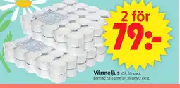ICA Supermarket Värmeljus ICA. 50-pack. erbjuda