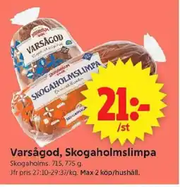 ICA Supermarket Varsågod, Skogaholmslimpa erbjuda