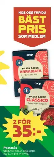 Stora Coop Pastasås erbjuda