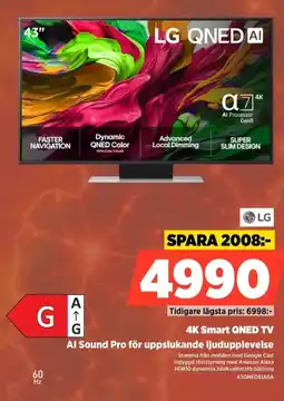 Power Lg 4K Smart QNED TV Al Sound Pro för uppslukande ljudupplevelse erbjuda