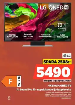 Power Lg 4K Smart QNED TV Al Sound Pro för uppslukande ljudupplevelse erbjuda
