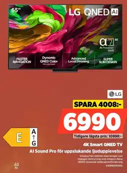 Power Lg 4K Smart QNED TV Al Sound Pro för uppslukande ljudupplevelse erbjuda