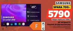 Power Samsung 65" 4K Smart-TV Färgstark 4K-bild med PurColor erbjuda