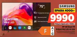 Power Samsung 75" 4K Smart TV Briljant Mini LED 4K-bild erbjuda