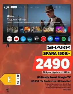 Power Sharp HD Ready Smart Google TV HDR10 för fantastisk bildkvalitet erbjuda