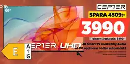 Power Cepter 4K Smart TV med Dolby Audio AI PQ optimerar bilden automatiskt erbjuda