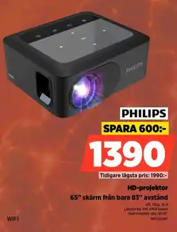 Power Philips HD-projektor 65" skärm från bara 83" avstånd erbjuda
