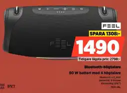 Power Feel Bluetooth-högtalare 80 W batteri med 4 högtalare erbjuda