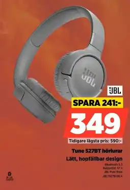 Power Jbl Tune 527BT hörlurar Lätt, hopfällbar design erbjuda