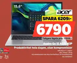 Power Acer Aspire Go 15 AG15-42P Produktivitet hela dagen, utan kompromisser erbjuda