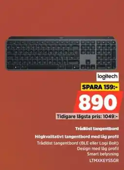 Power Logitech Trådlöst tangentbord Högkvalitativt tangentbord med låg profil erbjuda