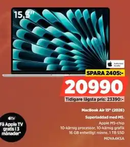 Power Authorized Reseller MacBook Air 15" (2026) Superladdad med M5. erbjuda