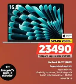 Power Authorized Reseller MacBook Air 15" (2026) Superladdad med M5. erbjuda