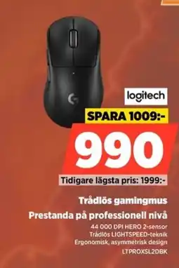 Power Logitech Trådlös gamingmus Prestanda på professionell nivå erbjuda