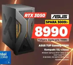 Power ASUS TUF Gaming 500 Kompakt 15L-chassi erbjuda