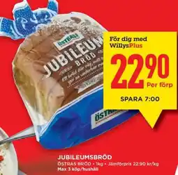 Willys Jubileumsbröd erbjuda