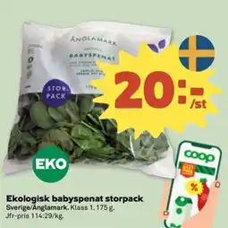 Stora Coop Änglamark Ekologisk babyspenat storpack erbjuda