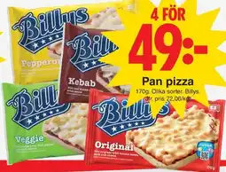 Matöppet Billys Pan pizza erbjuda