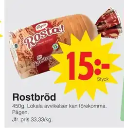 Matöppet Pågen Rostbröd erbjuda