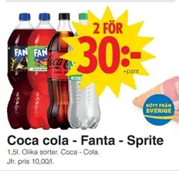 Matöppet Coca cola - Fanta - Sprite erbjuda