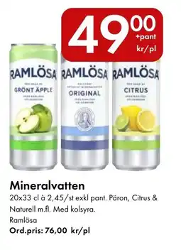 Snabbgross Ramlösa Mineralvatten erbjuda