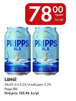 Snabbgross Pripps Blå Lättöl erbjuda
