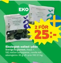 Stora Coop Ekologisk sallad i påse erbjuda