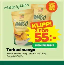 Stora Coop Torkad mango, Medlemspris erbjuda