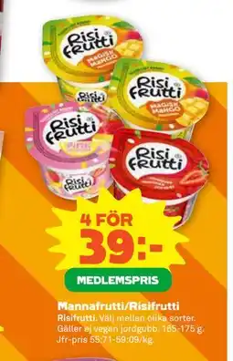 Stora Coop Mannafrutti/Risifrutti, Medlemspris erbjuda