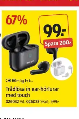 Jula Trådlösa in ear-hörlurar med touch erbjuda