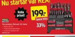 Jula Skruvmejsel-/bitssats 107 delar erbjuda