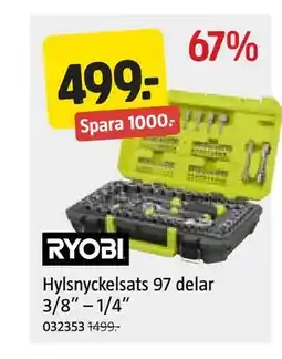 Jula Hylsnyckelsats 97 delar 3/8” – 1/4” erbjuda