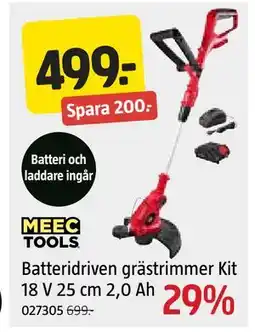Jula Batteridriven grästrimmer Kit 18 V 25 cm 2,0 Ah erbjuda