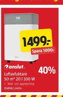 Jula Luftavfuktare 50 m² 20 l 330 W erbjuda