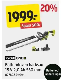 Jula Batteridriven häcksax 18 V 2,0 Ah 550 mm erbjuda