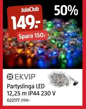 Partyslinga LED 12,25 m IP44 230 V, Medlemspris