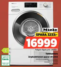 Power Miele Torktumlare Angfunktionen sparar stryktid erbjuda