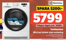 Power Electrolux Torktumlare MixCare torkar utan sortering erbjuda