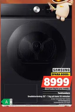 Power Samsung Torktumlare Snabbtorkning 35'-1kg på bara 35 minuter erbjuda
