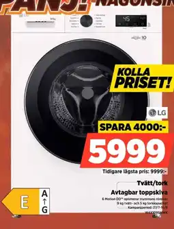 Power Lg Tvätt/tork Avtagbar toppskiva erbjuda